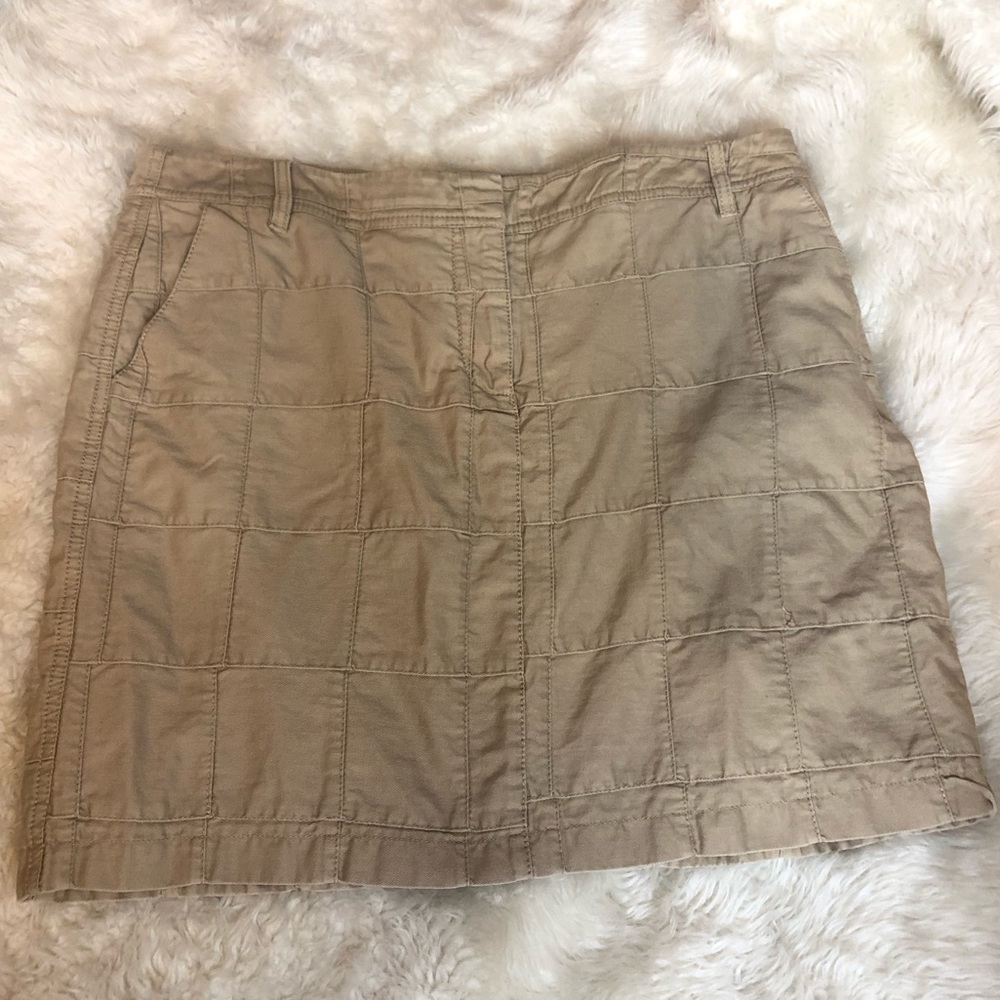 ANN TAYLOR LOFT Khaki Patchwork Mini Skirt size 12